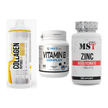 Haut, Haare & Nägel: MST Collagen + NNT Vitamin B + MST Zinc – alle enthaltenen Artikel