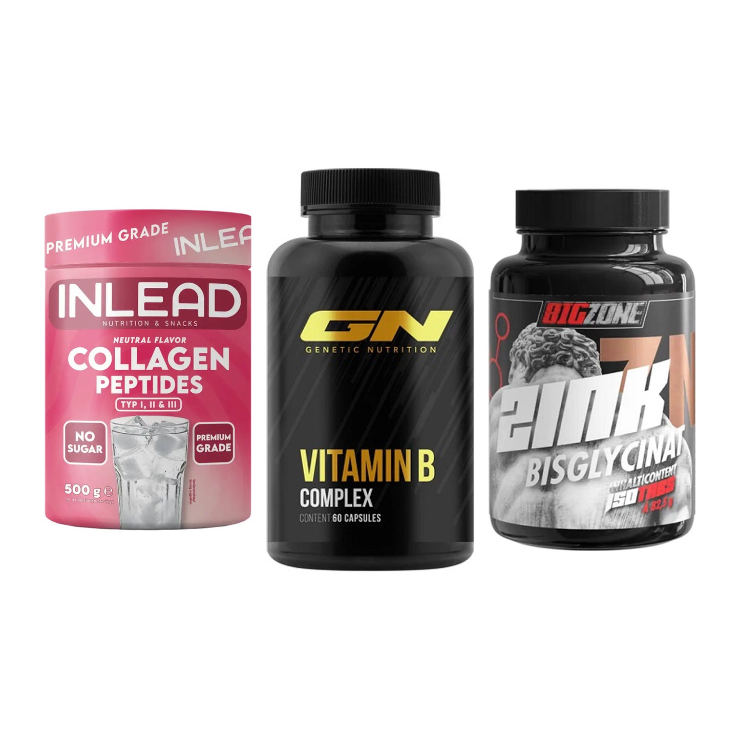 Haut, Haare & Nägel: INLEAD Collage + GN Vitamin + Big Zone Zink – alle enthaltenen Artikel