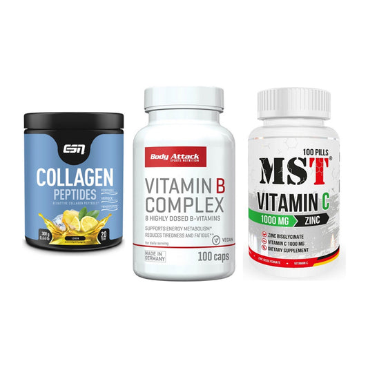 Haut, Haare & Nägel: ESN Collagen + Body Attack + MST Vitamin C – alle enthaltenen Artikel