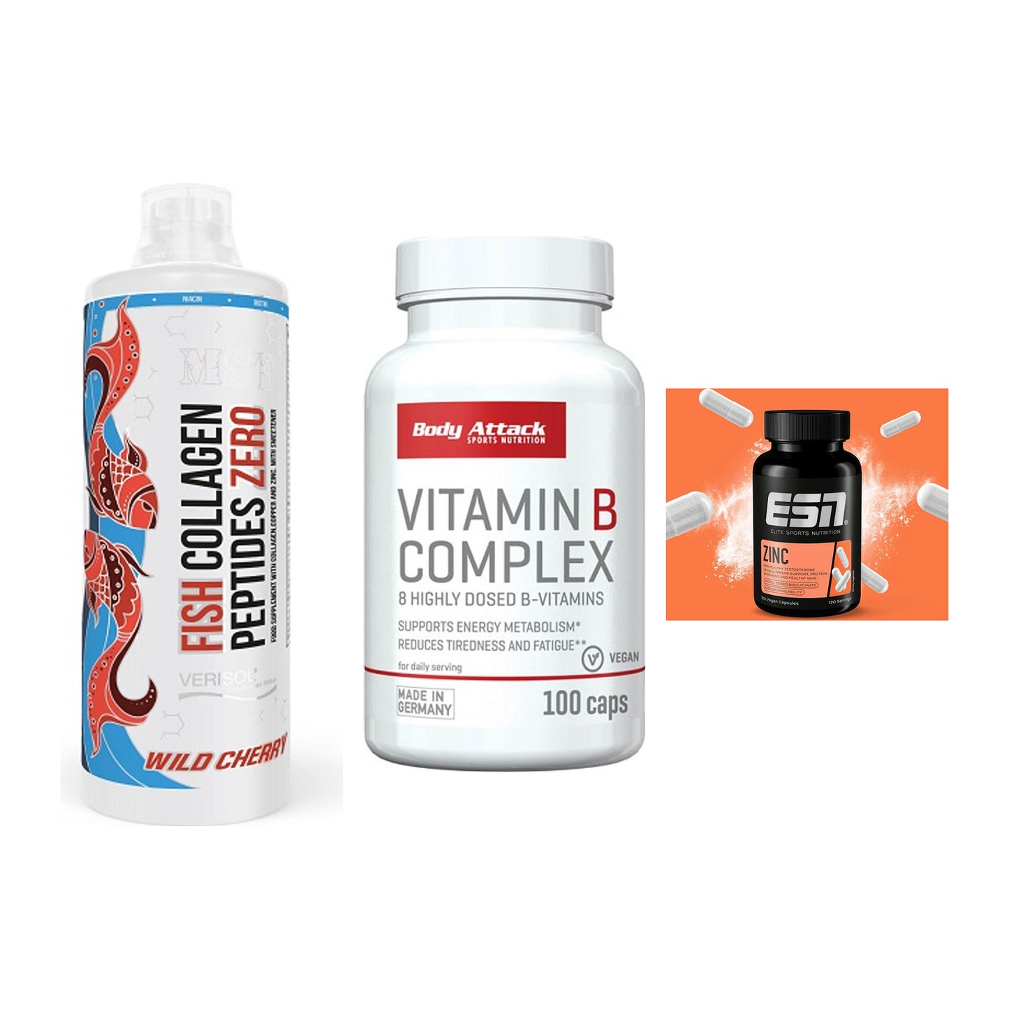 Haut, Haare & Nägel: MST Fish + Body Attack + ESN Zinc – alle enthaltenen Artikel