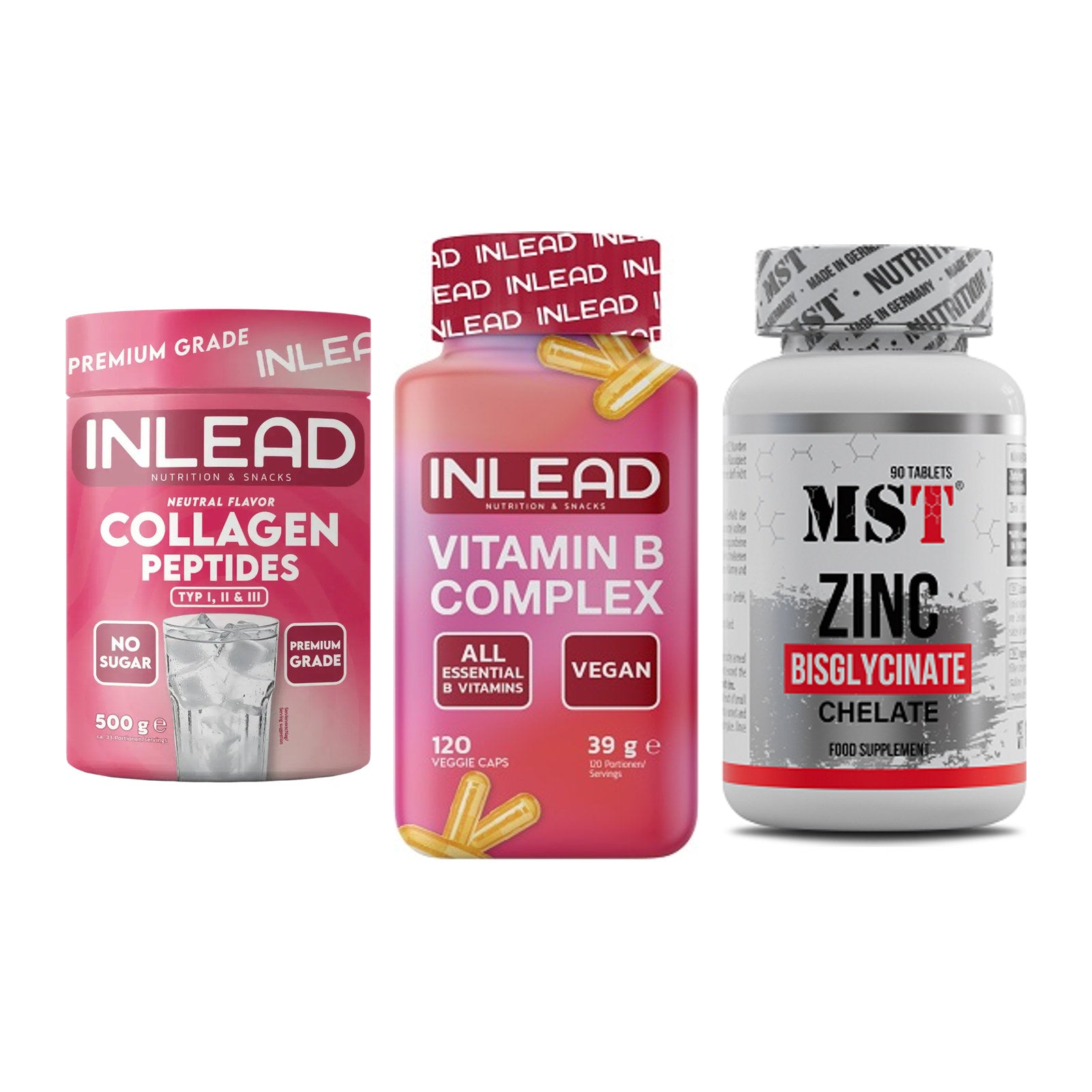 Haut, Haare & Nägel: INLEAD Collage + INLEAD Vitamin + MST Zinc – alle enthaltenen Artikel
