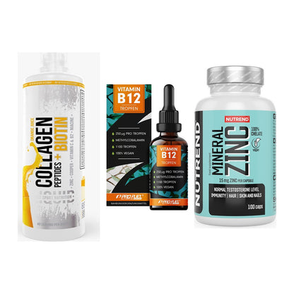 Haut, Haare & Nägel: MST Collagen + ProFuel Vitami + Nutrend Zinc – alle enthaltenen Artikel