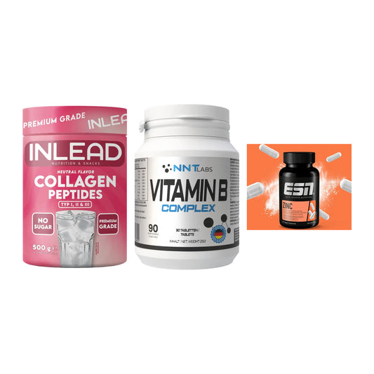 Haut, Haare & Nägel: INLEAD Collage + NNT Vitamin B + ESN Zinc – alle enthaltenen Artikel