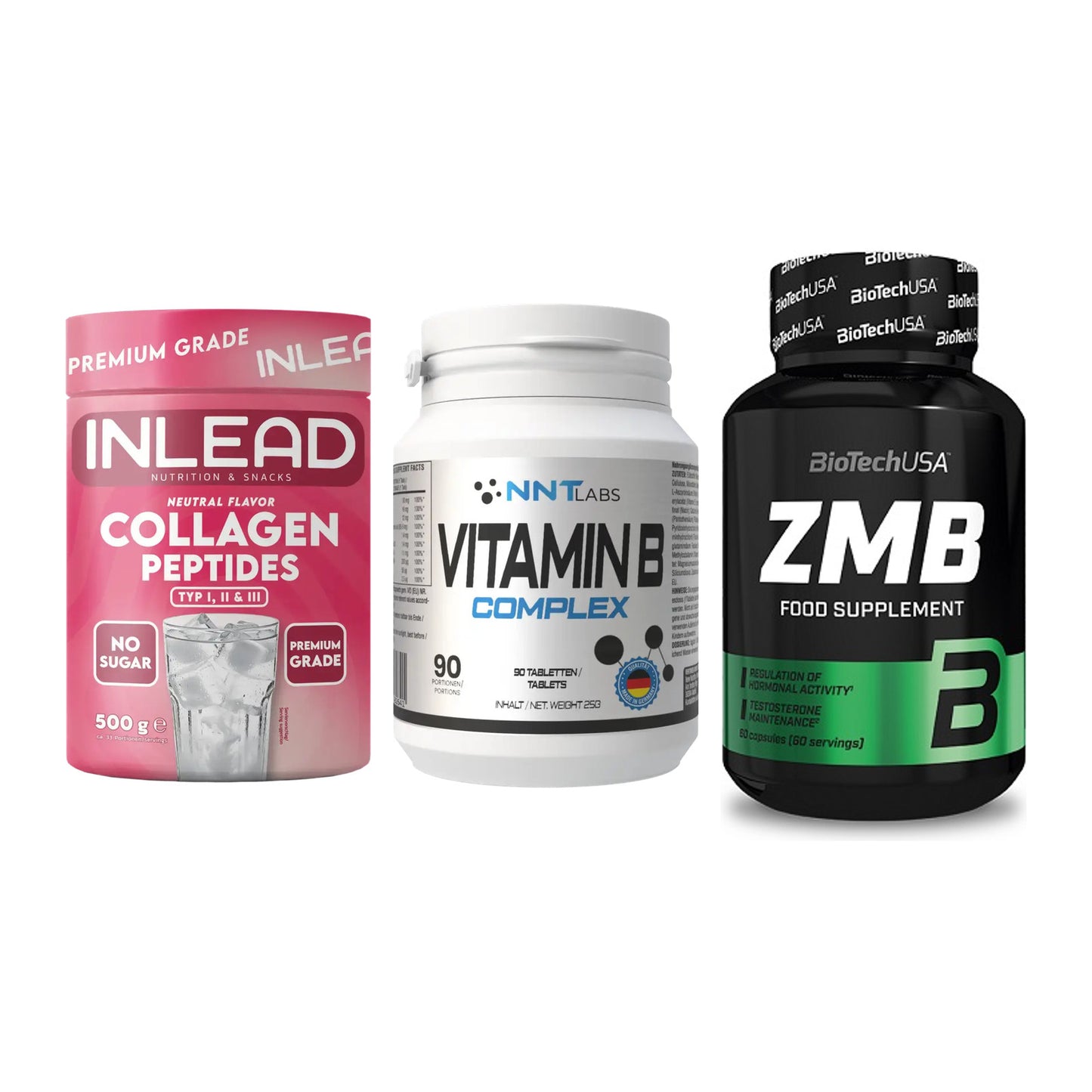Haut, Haare & Nägel: INLEAD Collage + NNT Vitamin B + BioTech ZMB – alle enthaltenen Artikel