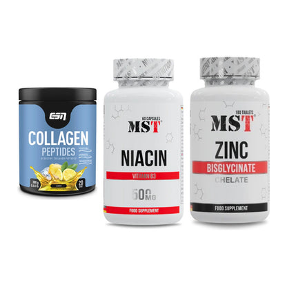 Haut, Haare & Nägel: ESN Collagen + MST Niacin + MST Zinc – alle enthaltenen Artikel