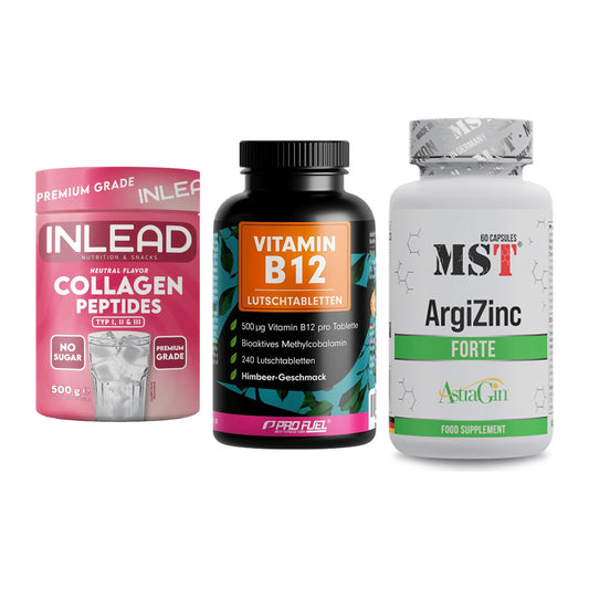 Haut, Haare & Nägel: INLEAD Collage + ProFuel Vitami + MST ArgiZinc – alle enthaltenen Artikel