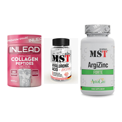 Haut, Haare & Nägel: INLEAD Collage + MST Hyaluronic + MST ArgiZinc – alle enthaltenen Artikel