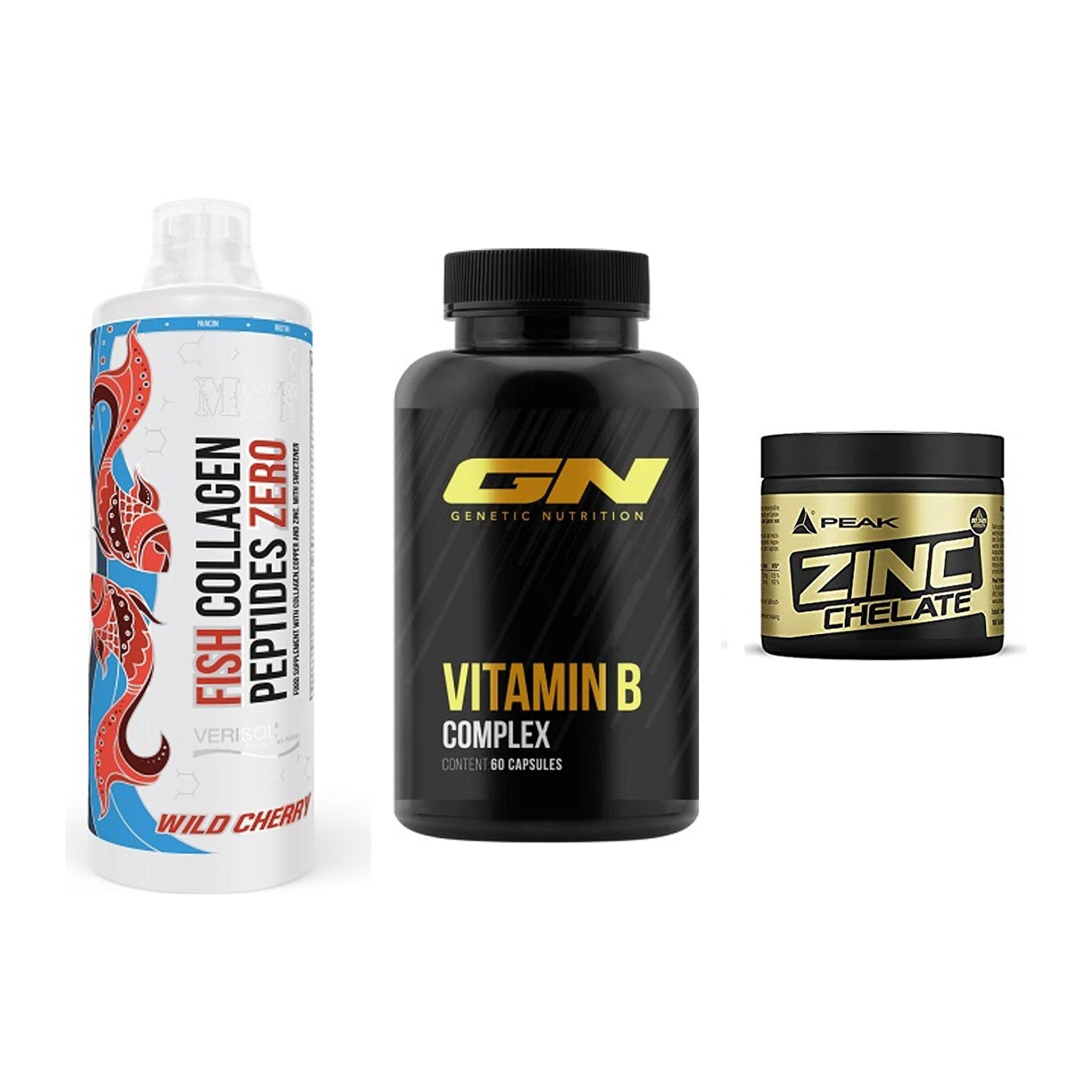 Haut, Haare & Nägel: MST Fish + GN Vitamin + Peak Zink – alle enthaltenen Artikel