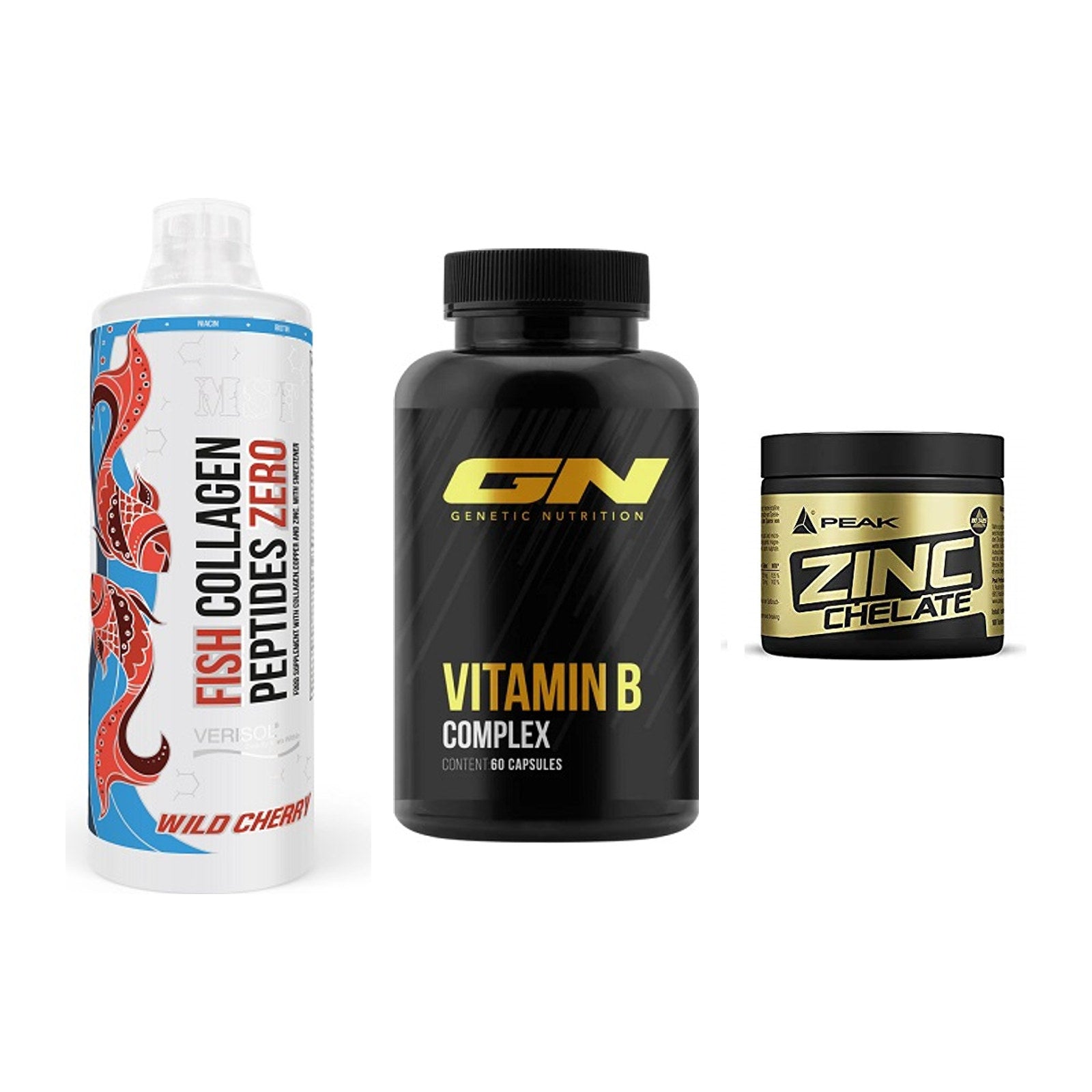 Haut, Haare & Nägel: MST Fish + GN Vitamin + Peak Zink – alle enthaltenen Artikel