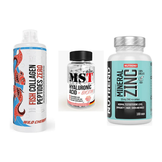 Haut, Haare & Nägel: MST Fish + MST Hyaluronic + Nutrend Zinc – alle enthaltenen Artikel