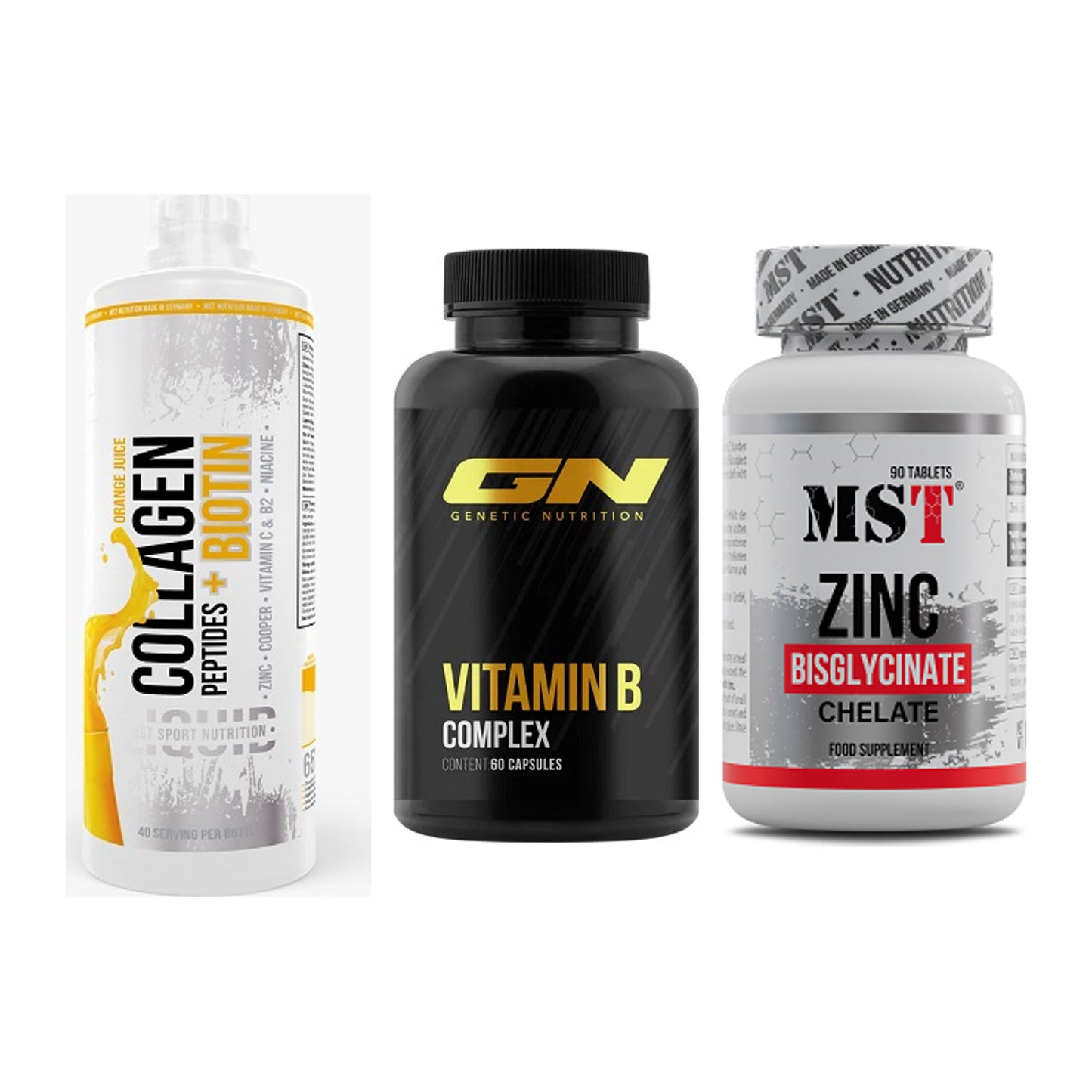 Haut, Haare & Nägel: MST Collagen + GN Vitamin + MST Zinc – alle enthaltenen Artikel