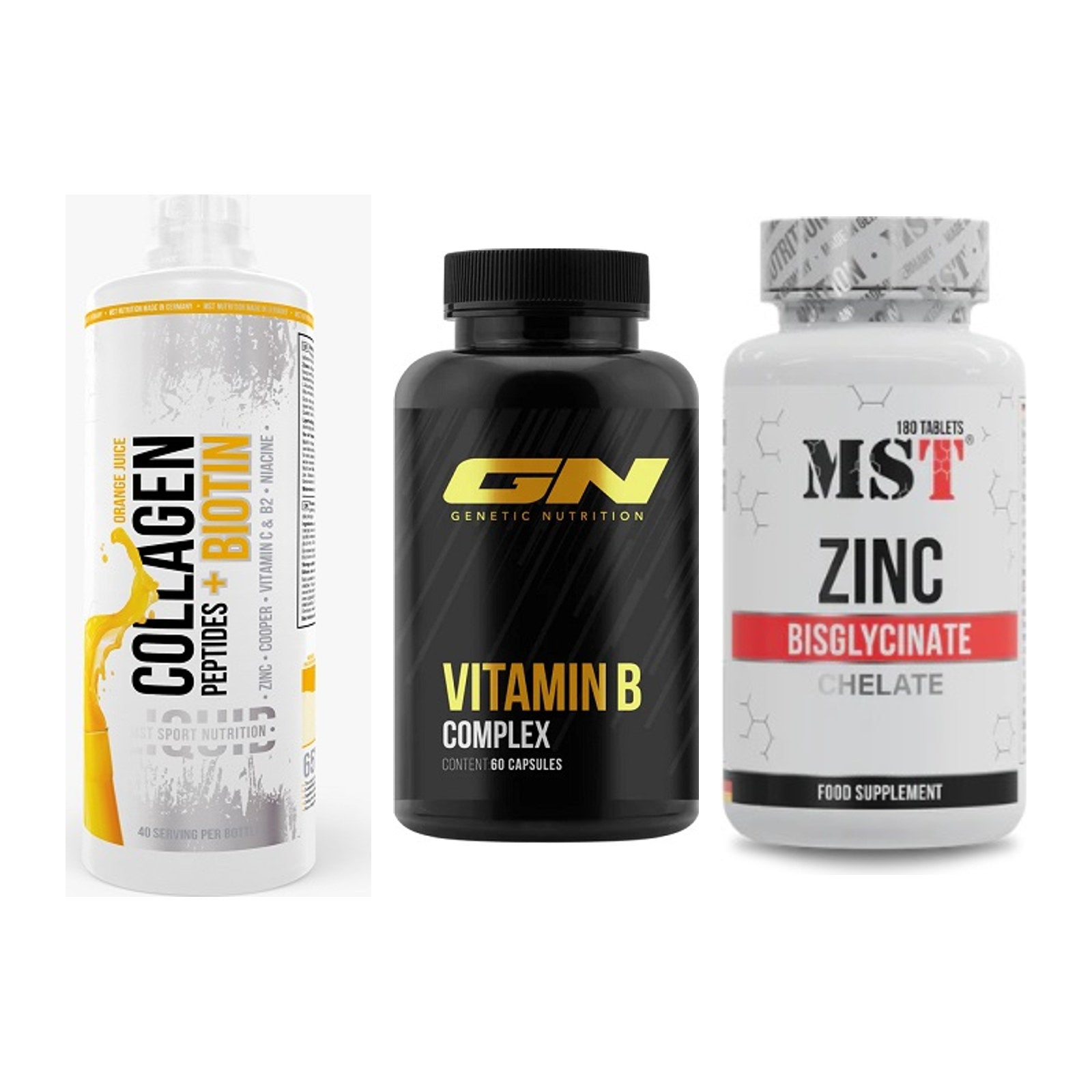 Haut, Haare & Nägel: MST Collagen + GN Vitamin + MST Zinc – alle enthaltenen Artikel