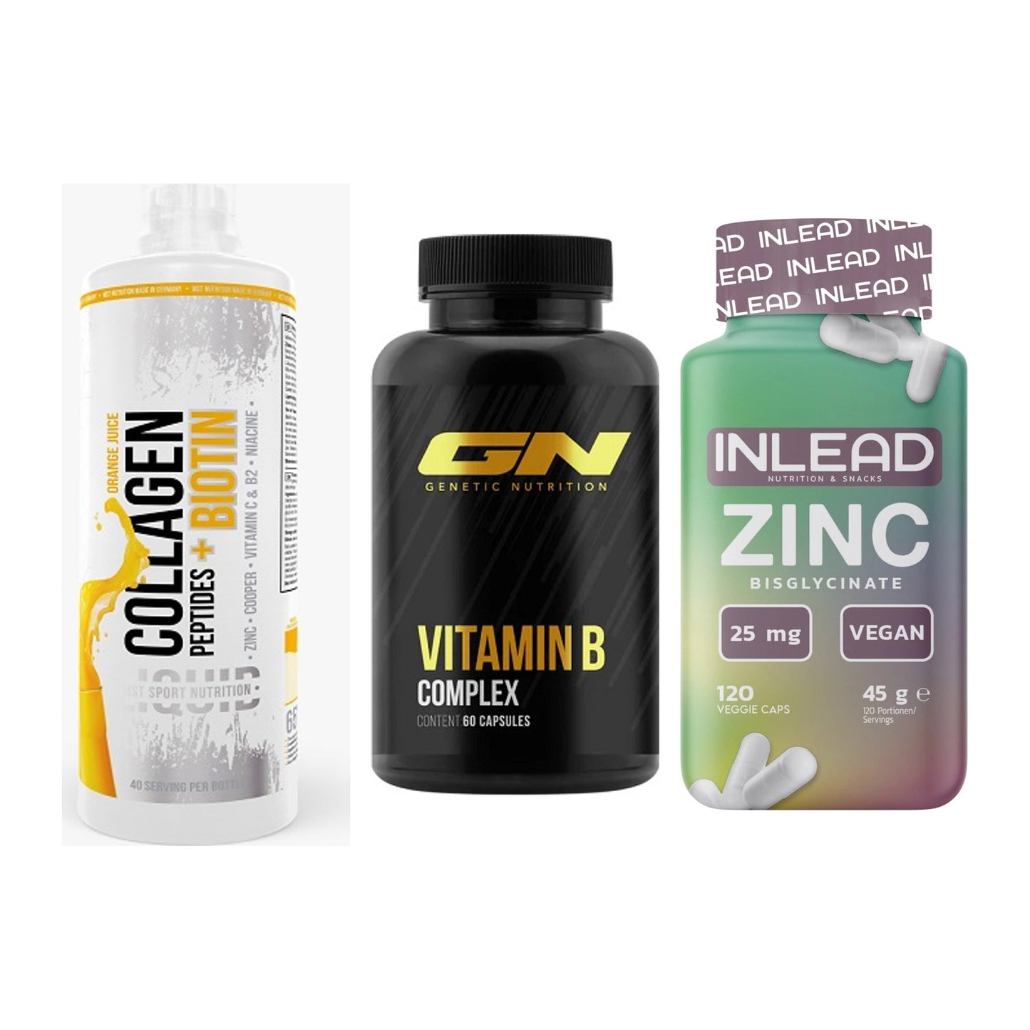 Haut, Haare & Nägel: MST Collagen + GN Vitamin + INLEAD Zink – alle enthaltenen Artikel