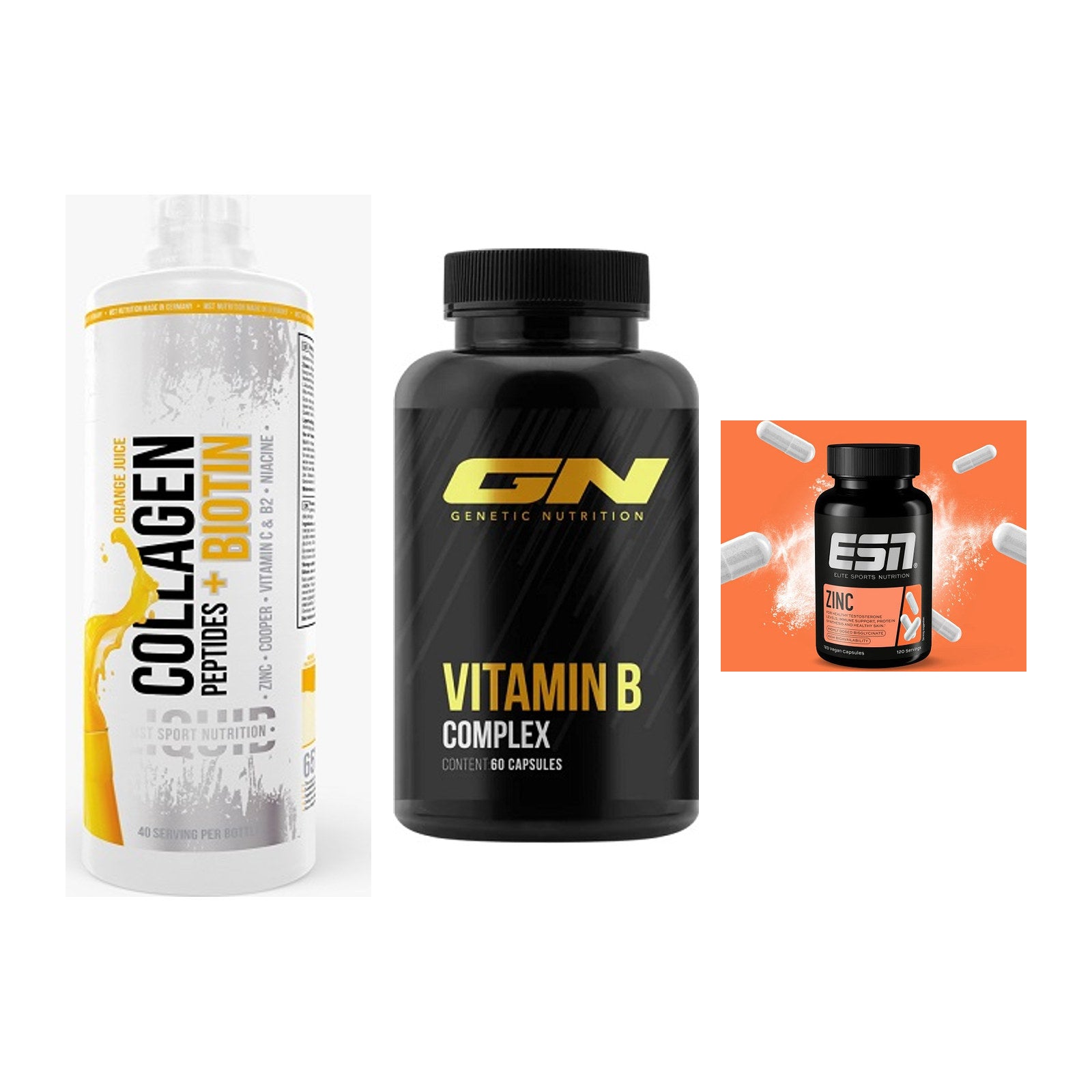 Haut, Haare & Nägel: MST Collagen + GN Vitamin + ESN Zinc – alle enthaltenen Artikel