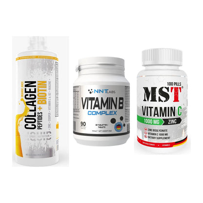 Haut, Haare & Nägel: MST Collagen + NNT Vitamin B + MST Vitamin C – alle enthaltenen Artikel