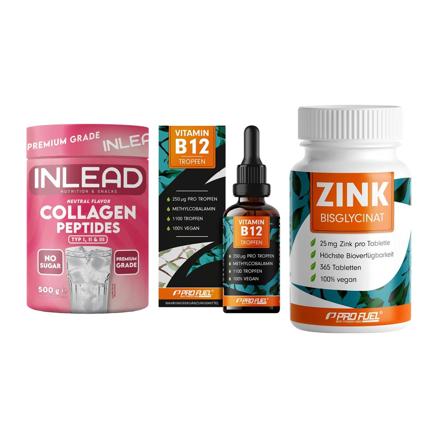 Haut, Haare & Nägel: INLEAD Collage + ProFuel Vitami + ProFuel Zink – alle enthaltenen Artikel