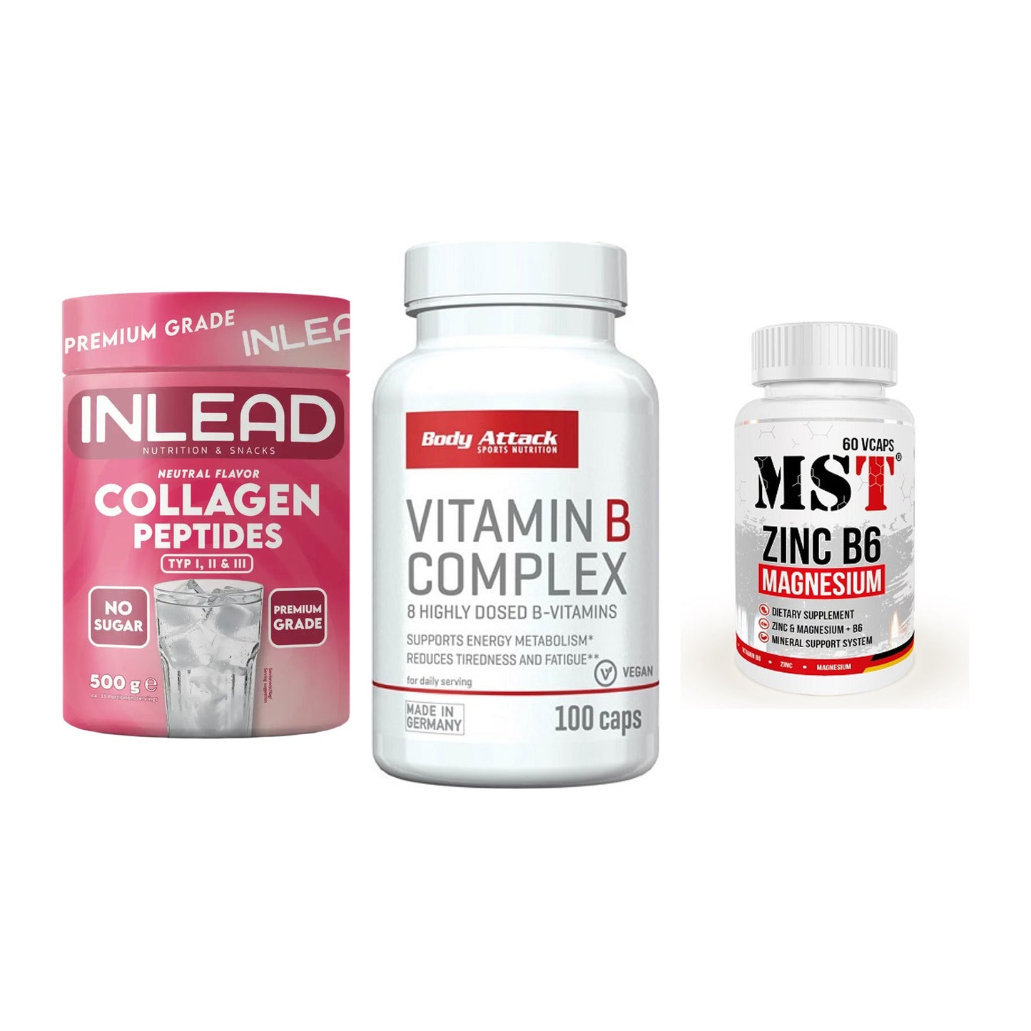 Haut, Haare & Nägel: INLEAD Collage + Body Attack + MST Zinc – alle enthaltenen Artikel