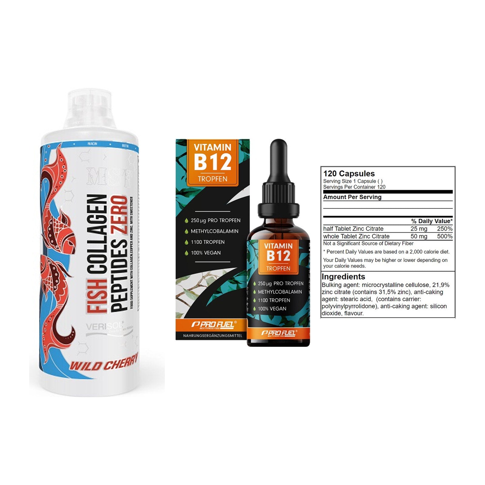 Haut, Haare & Nägel: MST Fish + ProFuel Vitami + GN Zinc Citrat – alle enthaltenen Artikel