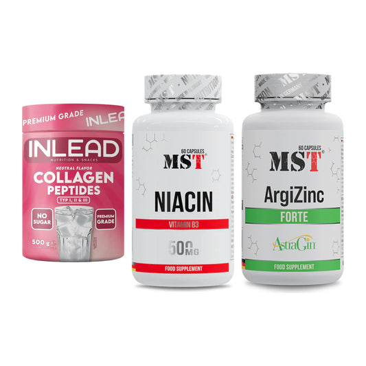 Haut, Haare & Nägel: INLEAD Collage + MST Niacin + MST ArgiZinc – alle enthaltenen Artikel