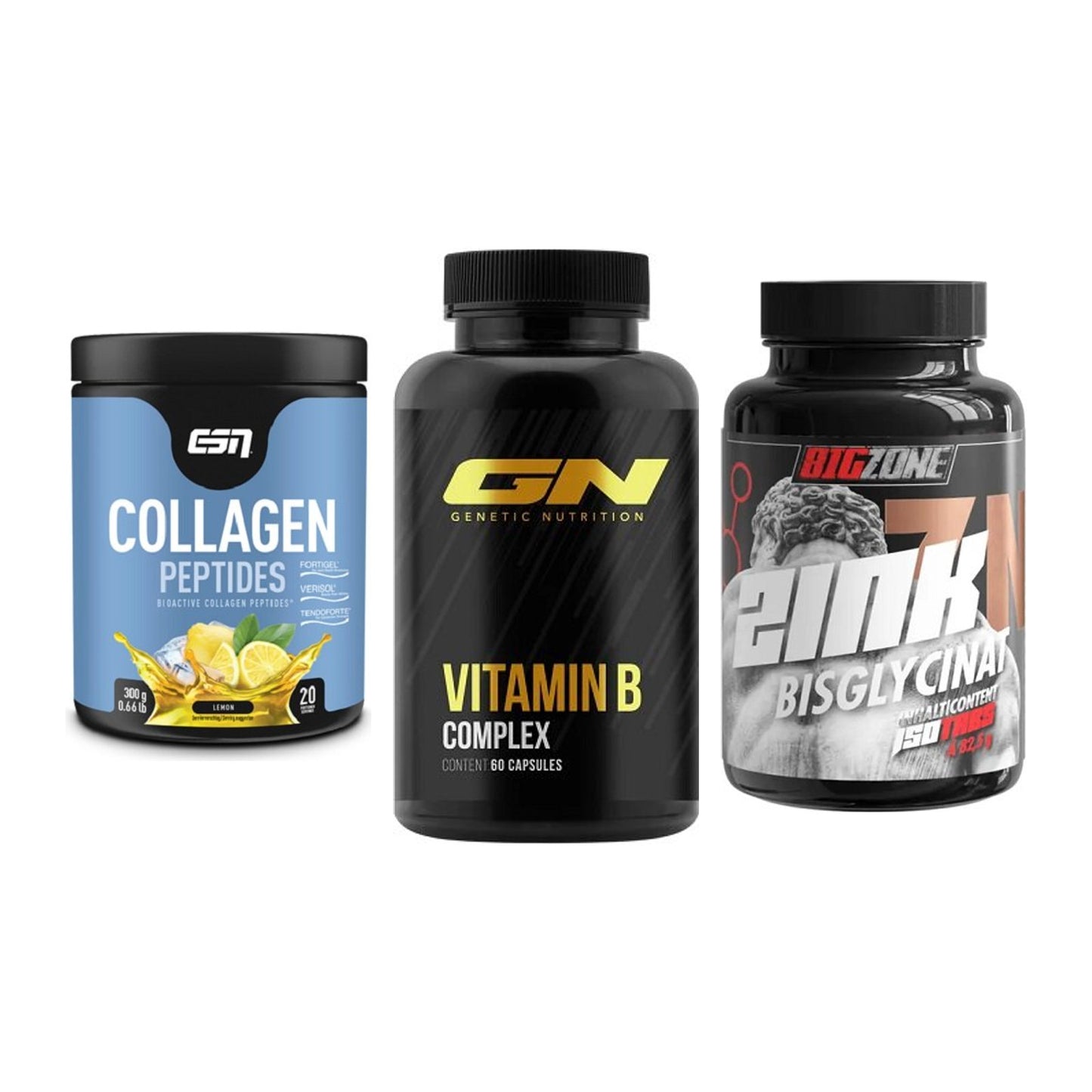 Haut, Haare & Nägel: ESN Collagen + GN Vitamin + Big Zone Zink – alle enthaltenen Artikel