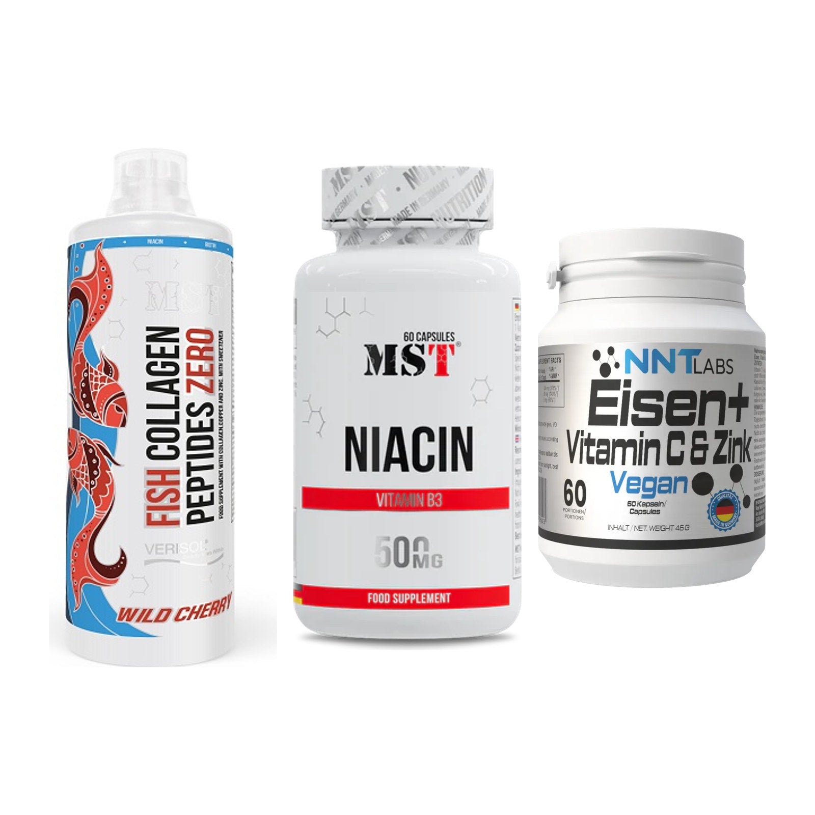 Haut, Haare & Nägel: MST Fish + MST Niacin + NNT Eisen – alle enthaltenen Artikel