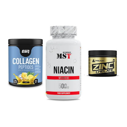 Haut, Haare & Nägel: ESN Collagen + MST Niacin + Peak Zink – alle enthaltenen Artikel