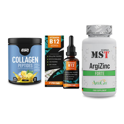 Haut, Haare & Nägel: ESN Collagen + ProFuel Vitami + MST ArgiZinc – alle enthaltenen Artikel
