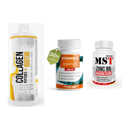 Haut, Haare & Nägel: MST Collagen + ProFuel Vitami + MST Zinc – alle enthaltenen Artikel