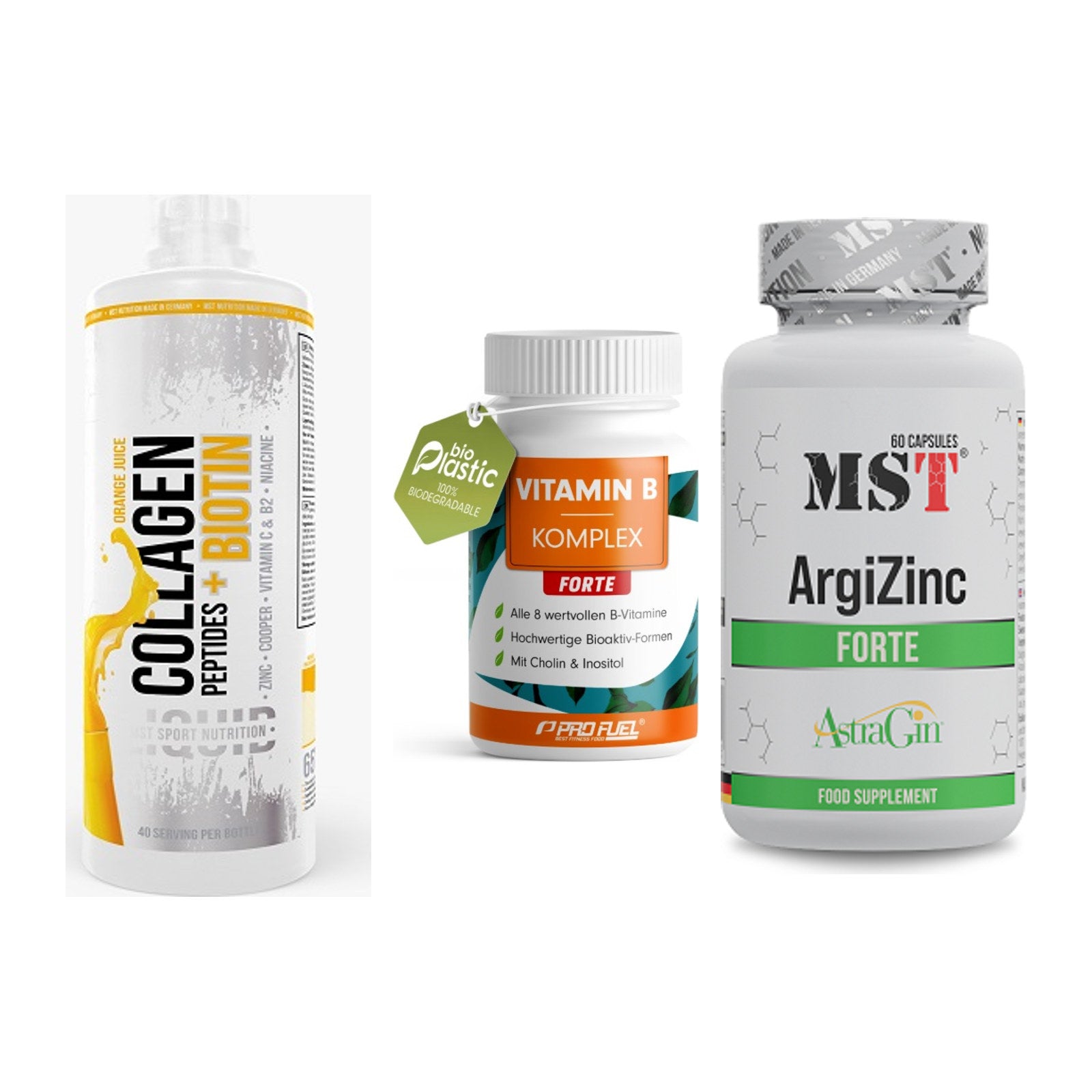 Haut, Haare & Nägel: MST Collagen + ProFuel Vitami + MST ArgiZinc – alle enthaltenen Artikel