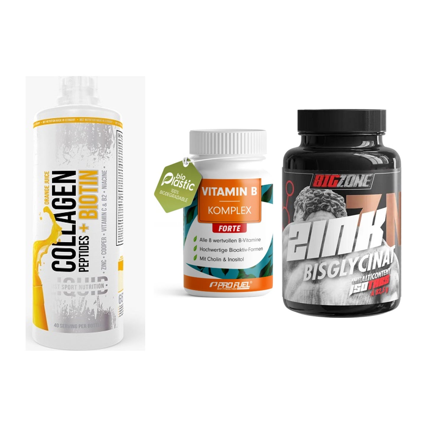 Haut, Haare & Nägel: MST Collagen + ProFuel Vitami + Big Zone Zink – alle enthaltenen Artikel