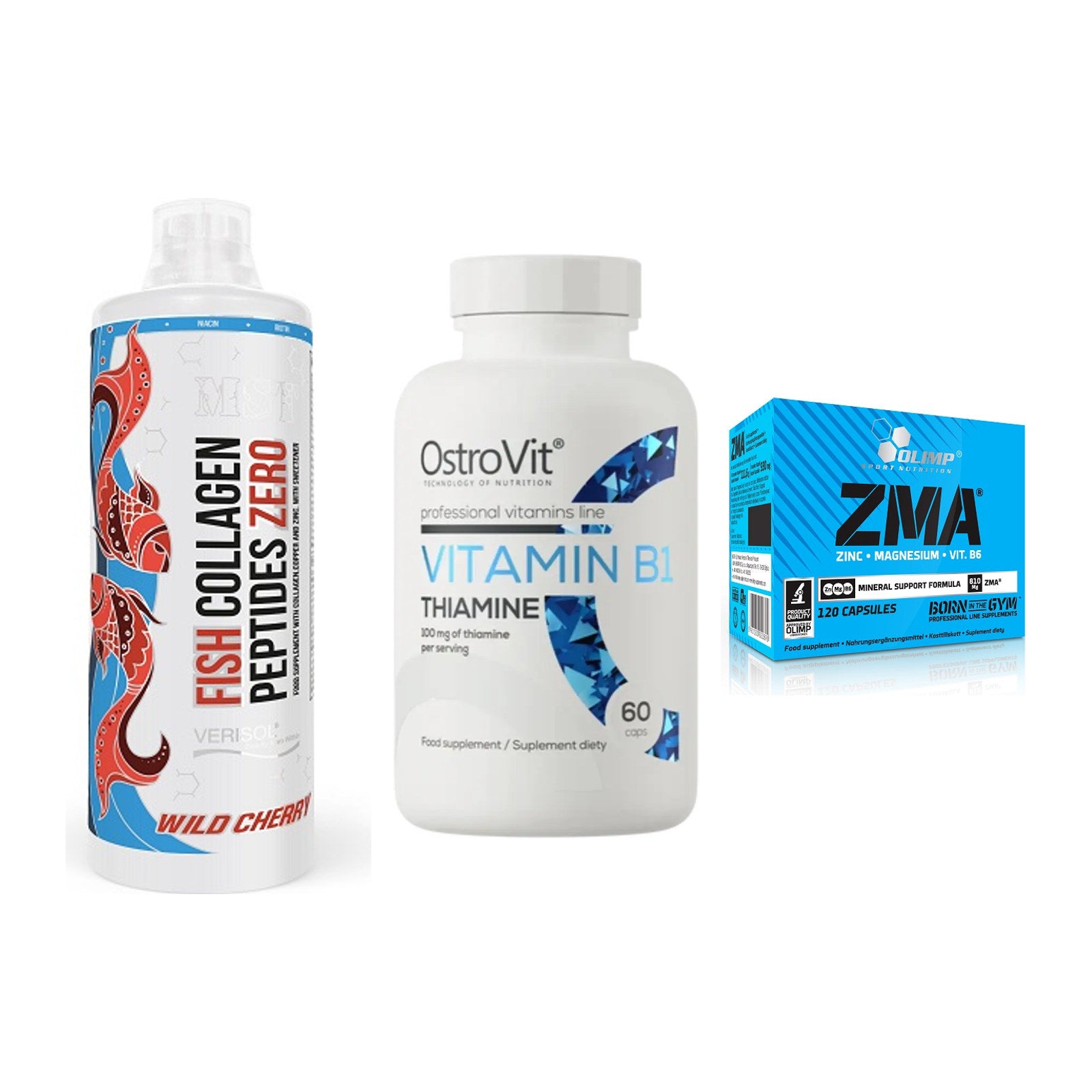 Haut, Haare & Nägel: MST Fish + Ostrovit + Olimp ZMA – alle enthaltenen Artikel