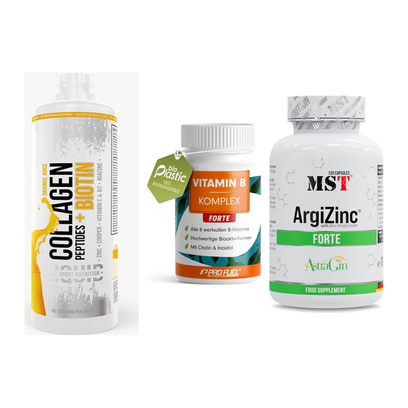 Haut, Haare & Nägel: MST Collagen + ProFuel Vitami + MST ArgiZinc – alle enthaltenen Artikel