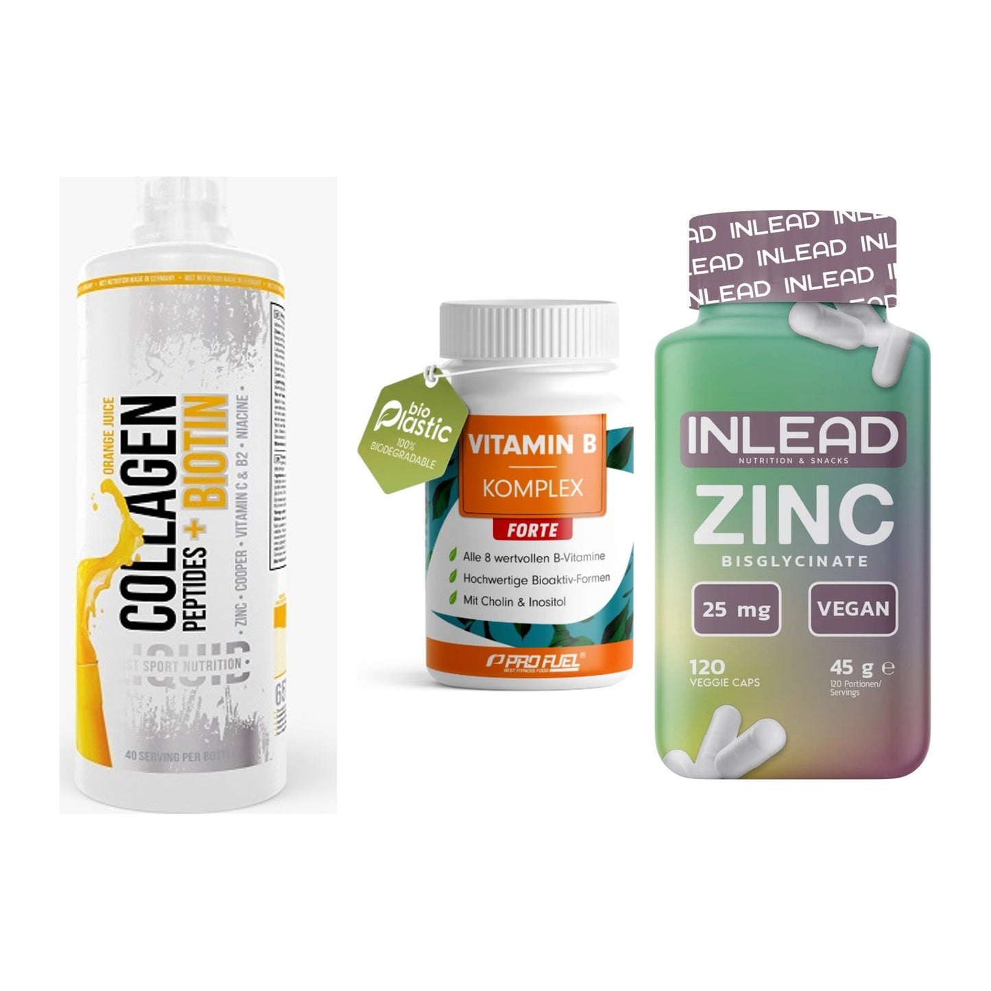 Haut, Haare & Nägel: MST Collagen + ProFuel Vitami + INLEAD Zink – alle enthaltenen Artikel