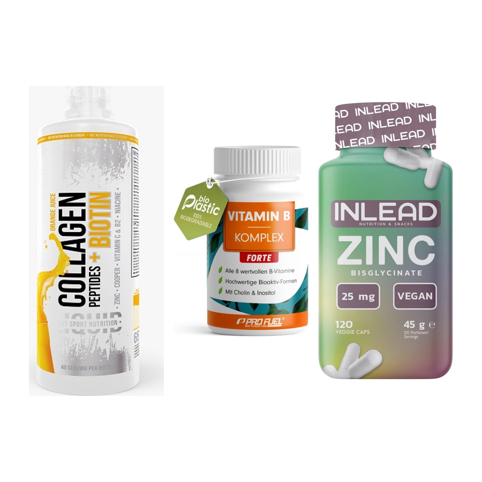 Haut, Haare & Nägel: MST Collagen + ProFuel Vitami + INLEAD Zink – alle enthaltenen Artikel