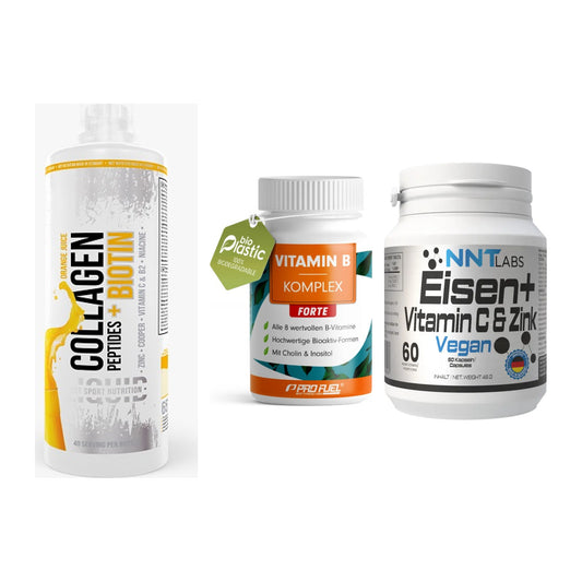 Haut, Haare & Nägel: MST Collagen + ProFuel Vitami + NNT Eisen – alle enthaltenen Artikel