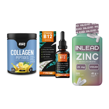 Haut, Haare & Nägel: ESN Collagen + ProFuel Vitami + INLEAD Zink – alle enthaltenen Artikel