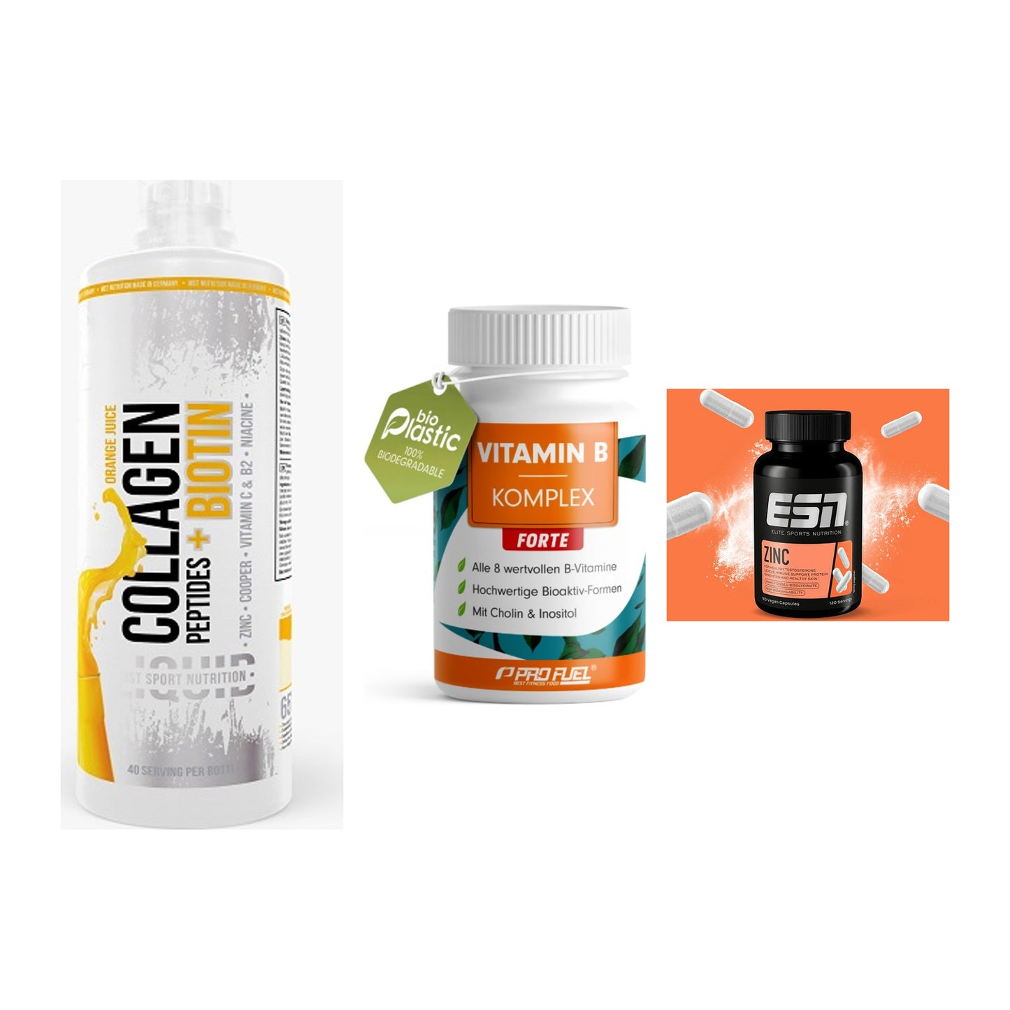 Haut, Haare & Nägel: MST Collagen + ProFuel Vitami + ESN Zinc – alle enthaltenen Artikel