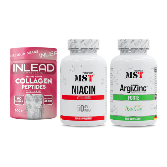 Haut, Haare & Nägel: INLEAD Collage + MST Niacin + MST ArgiZinc – alle enthaltenen Artikel