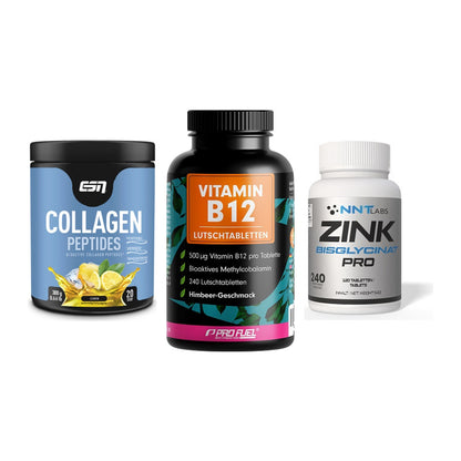 Haut, Haare & Nägel: ESN Collagen + ProFuel Vitami + NNT Zink 50mg – alle enthaltenen Artikel