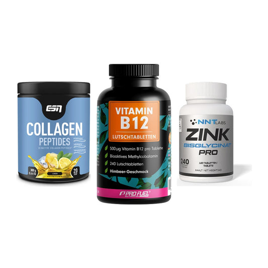 Haut, Haare & Nägel: ESN Collagen + ProFuel Vitami + NNT Zink 50mg – alle enthaltenen Artikel