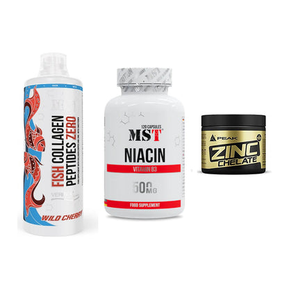 Haut, Haare & Nägel: MST Fish + MST Niacin + Peak Zink – alle enthaltenen Artikel