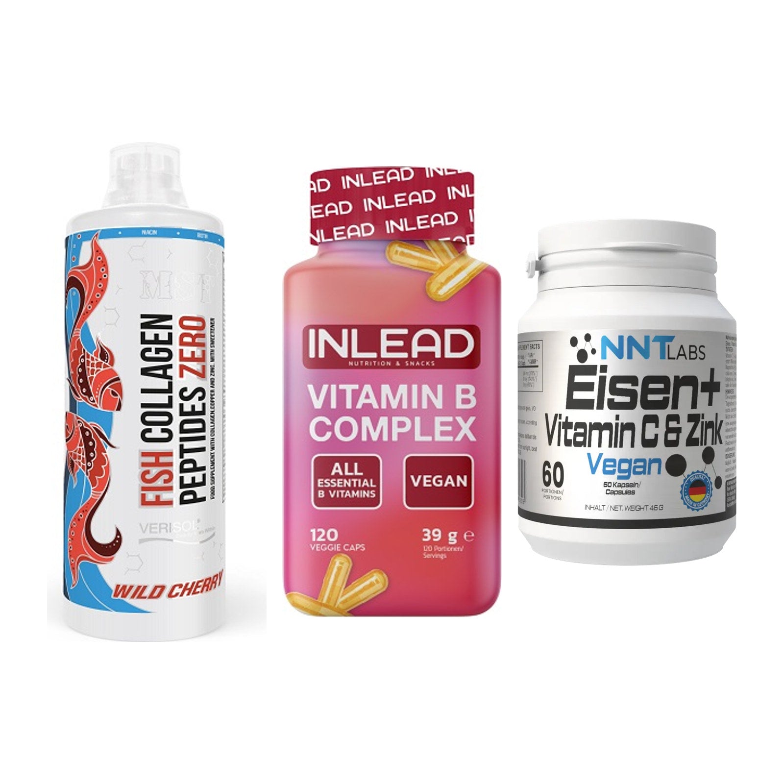 Haut, Haare & Nägel: MST Fish + INLEAD Vitamin + NNT Eisen – alle enthaltenen Artikel