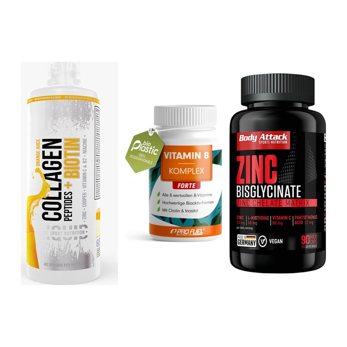 Haut, Haare & Nägel: MST Collagen + ProFuel Vitami + Body Attack – alle enthaltenen Artikel