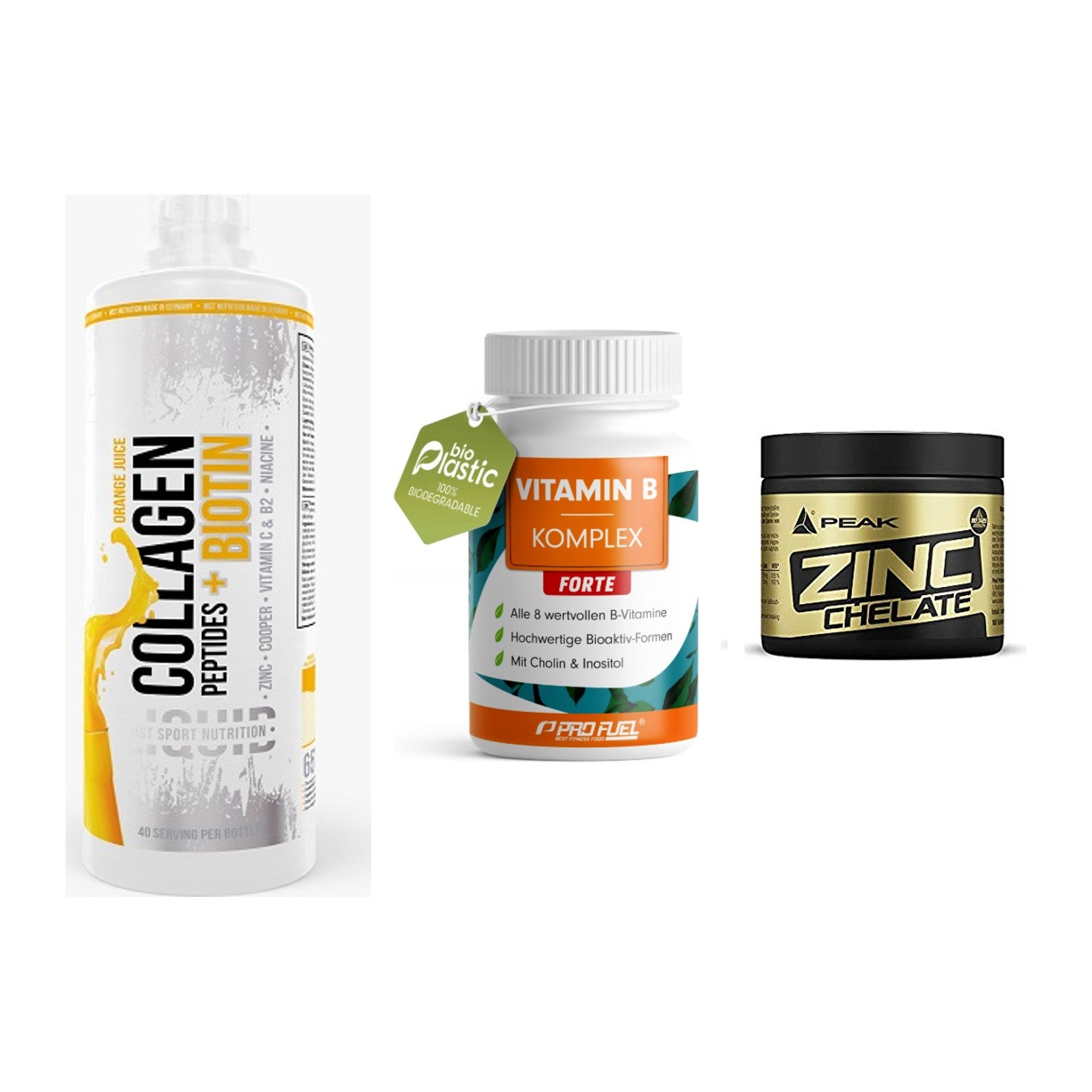 Haut, Haare & Nägel: MST Collagen + ProFuel Vitami + Peak Zink – alle enthaltenen Artikel