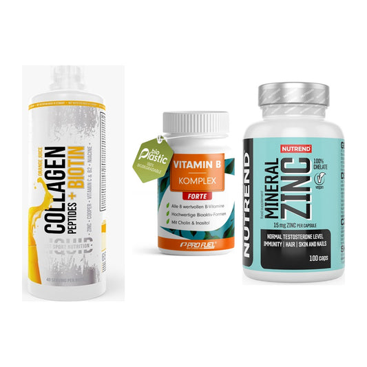 Haut, Haare & Nägel: MST Collagen + ProFuel Vitami + Nutrend Zinc – alle enthaltenen Artikel