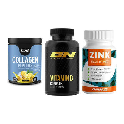 Haut, Haare & Nägel: ESN Collagen + GN Vitamin + ProFuel Zink – alle enthaltenen Artikel