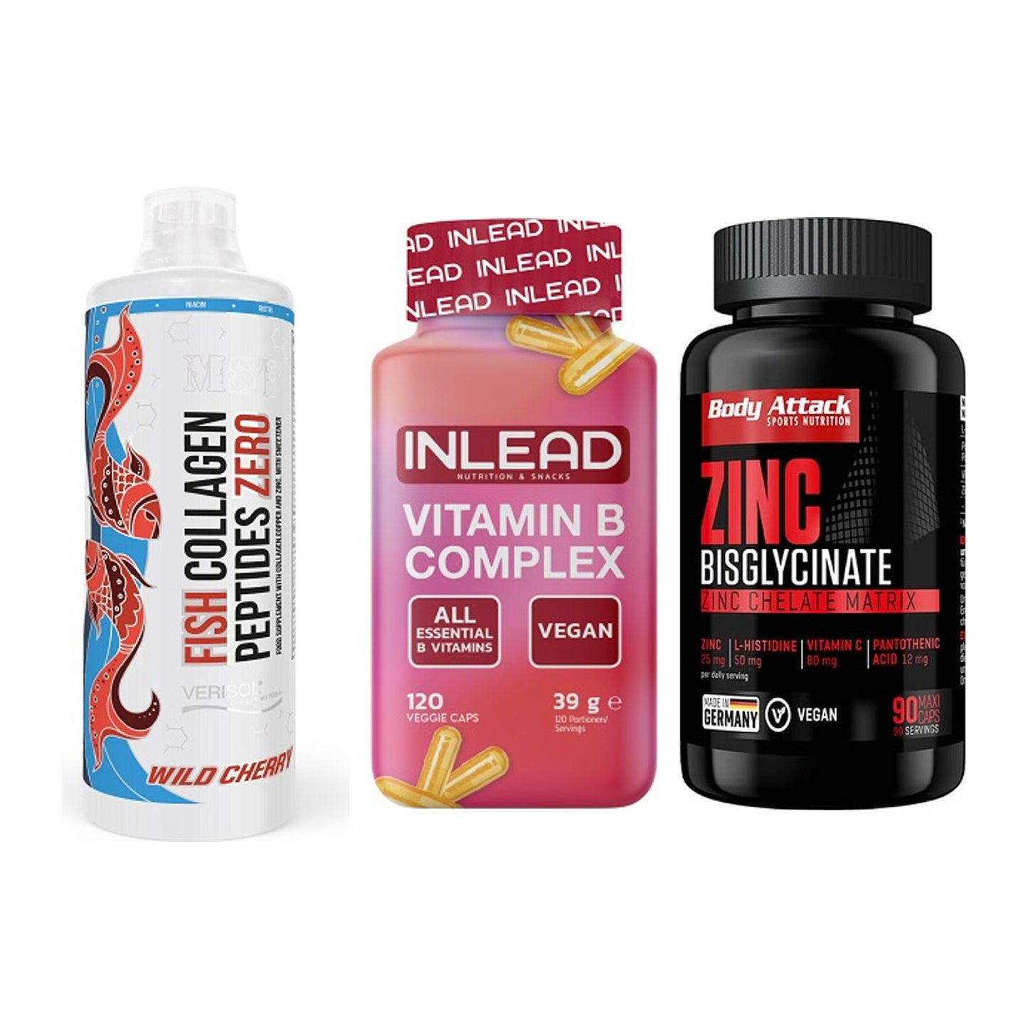 Haut, Haare & Nägel: MST Fish + INLEAD Vitamin + Body Attack – alle enthaltenen Artikel
