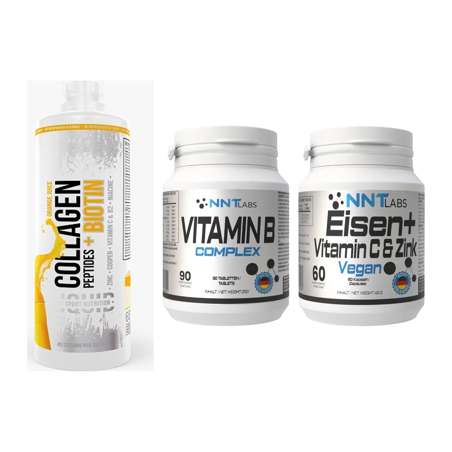 Haut, Haare & Nägel: MST Collagen + NNT Vitamin B + NNT Eisen – alle enthaltenen Artikel