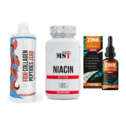 Haut, Haare & Nägel: MST Fish + MST Niacin + ProFuel Zink – alle enthaltenen Artikel