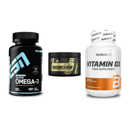 Herz & Gefäße: ESN Omega 3 + Peak Magnesium + BioTech Vitamin – alle enthaltenen Artikel